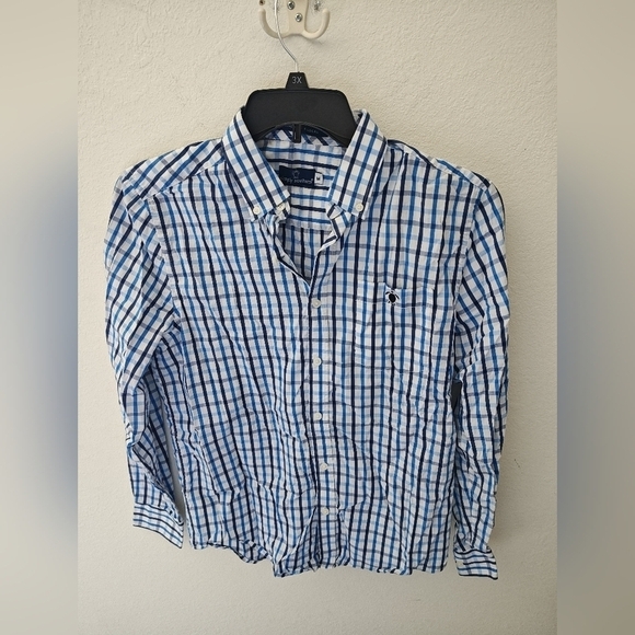 Simply Southern Shirt Mens Plaid Live Like A Local Button Down Casual - Picture 1 of 3